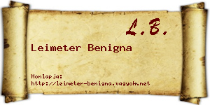 Leimeter Benigna névjegykártya